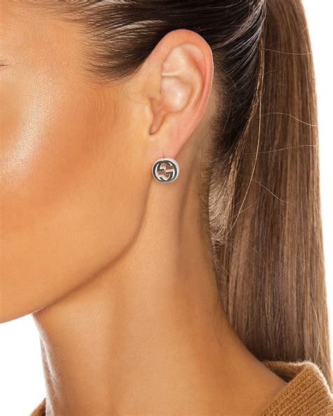 gucci interlocking earring|gucci g motif earrings.